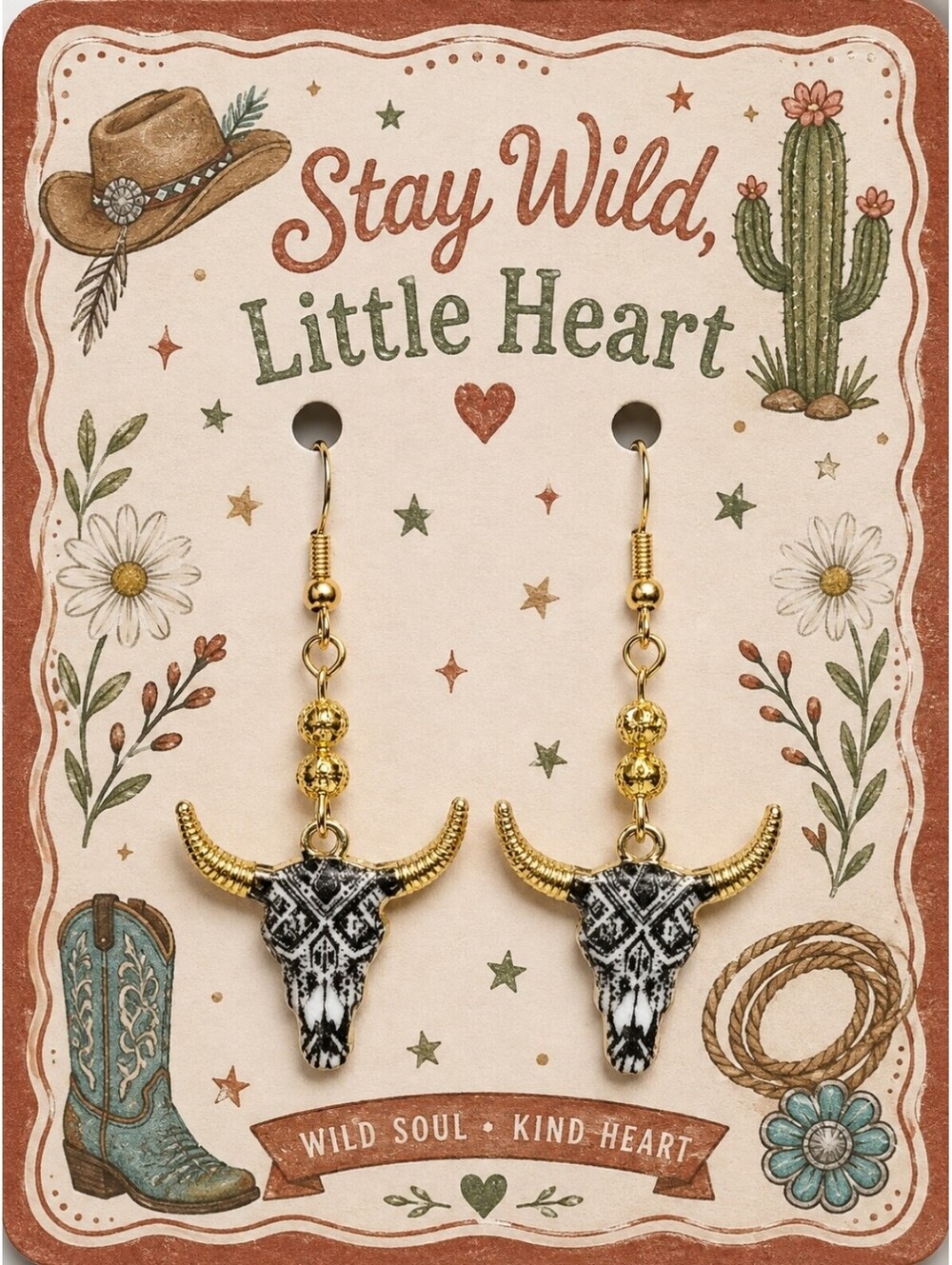 Country Charm Longhorn Cattle Ranch Charming Hypoallergenic Earrings